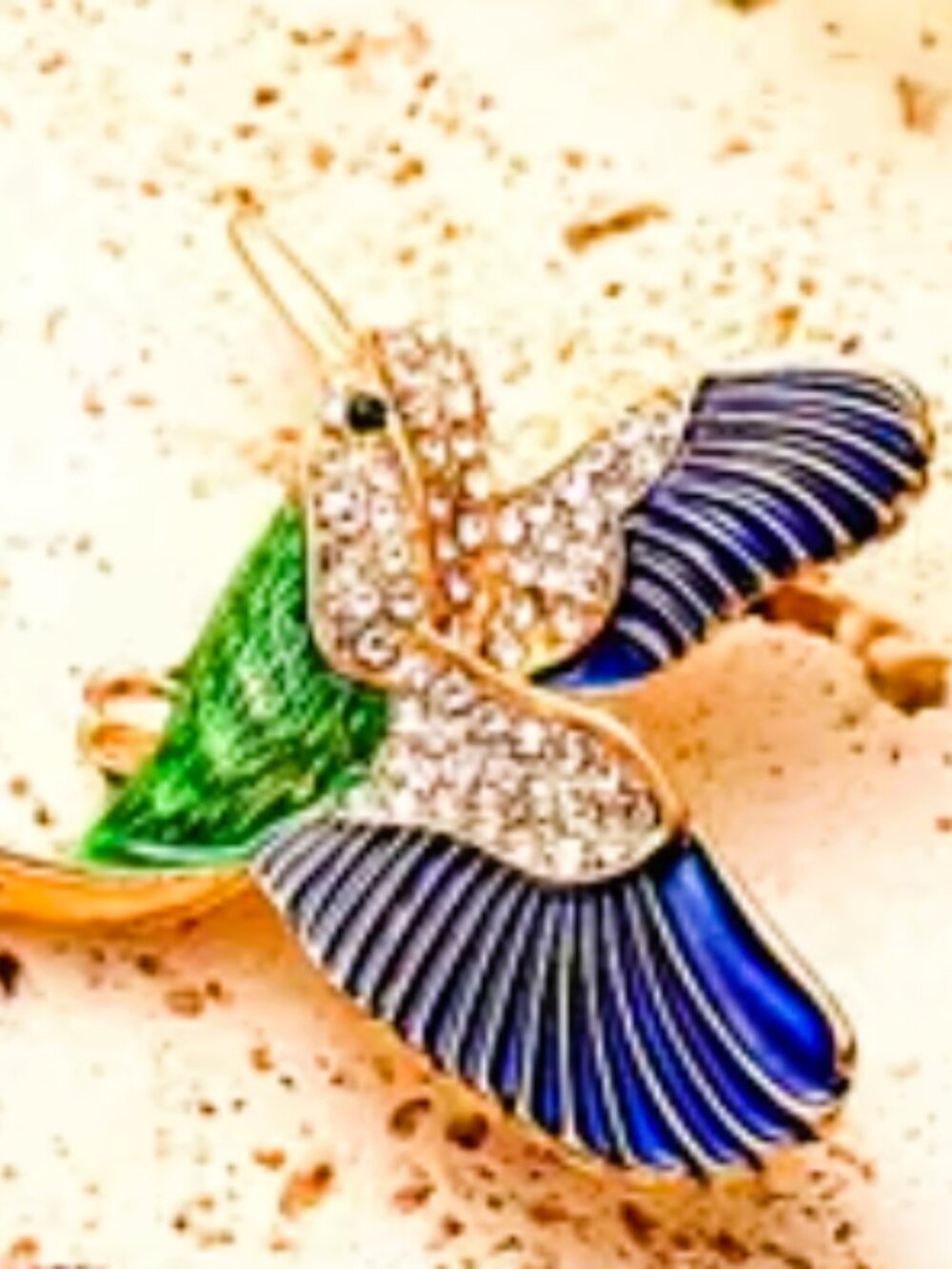 Colorful & Cute HummingBird Sparkly Crystal Rhinestone Fashion Brooch Pin